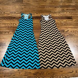 Chevron Pattern Maxi Dresses